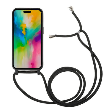 Crossbody Case Soft TPU Phone Cover with Adjustable Lanyard - For iPhone 16 Pro