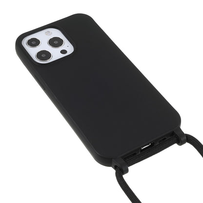 Crossbody Case Soft TPU Phone Cover with Adjustable Lanyard - For iPhone 16 Pro