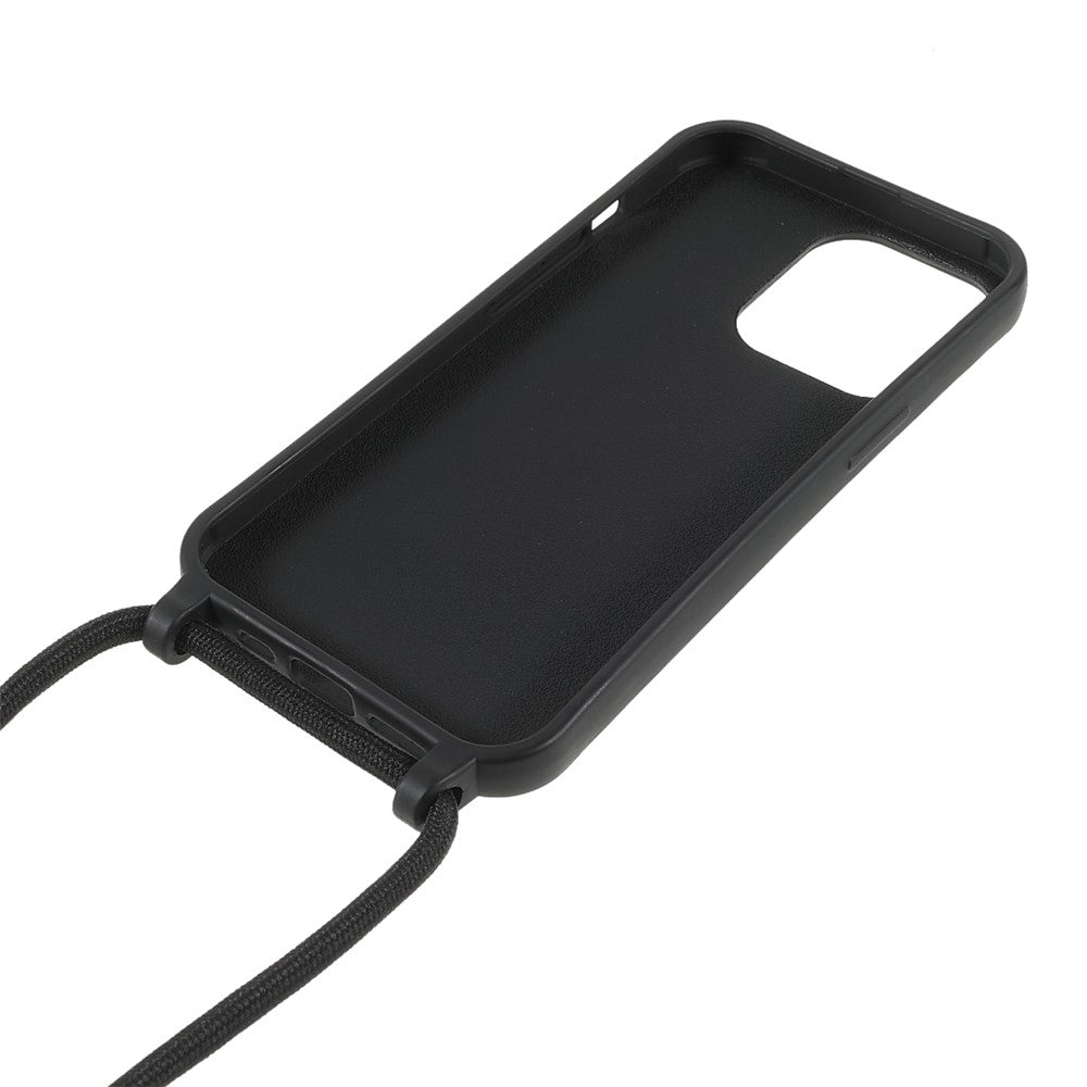 Crossbody Case Soft TPU Phone Cover with Adjustable Lanyard - For iPhone 16 Pro