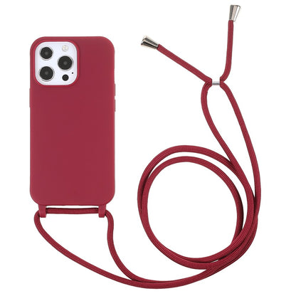 Crossbody Case Soft TPU Phone Cover with Adjustable Lanyard - For iPhone 16 Pro