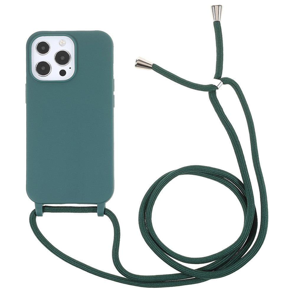 Crossbody Case Soft TPU Phone Cover with Adjustable Lanyard - For iPhone 16 Pro