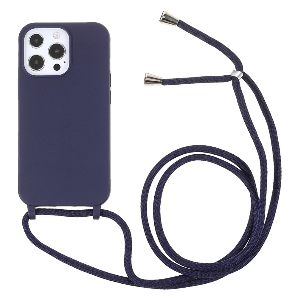 Crossbody Case Soft TPU Phone Cover with Adjustable Lanyard - For iPhone 16 Pro