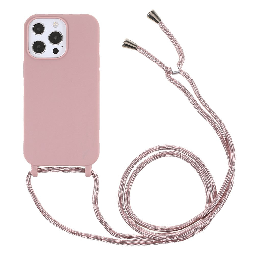 Crossbody Case Soft TPU Phone Cover with Adjustable Lanyard - For iPhone 16 Pro