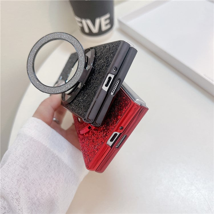 TPU+PC Kickstand Case Compatible with MagSafe Phone Cover with Mirror - For Samsung Galaxy Z Fold6