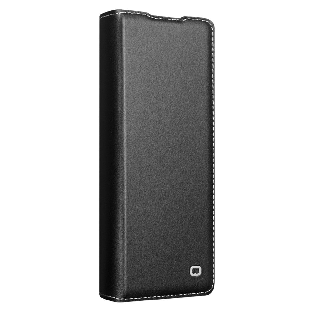 Qialino Genuine Cow Leather Flip Black Cover - For Samsung Galaxy Z Fold6