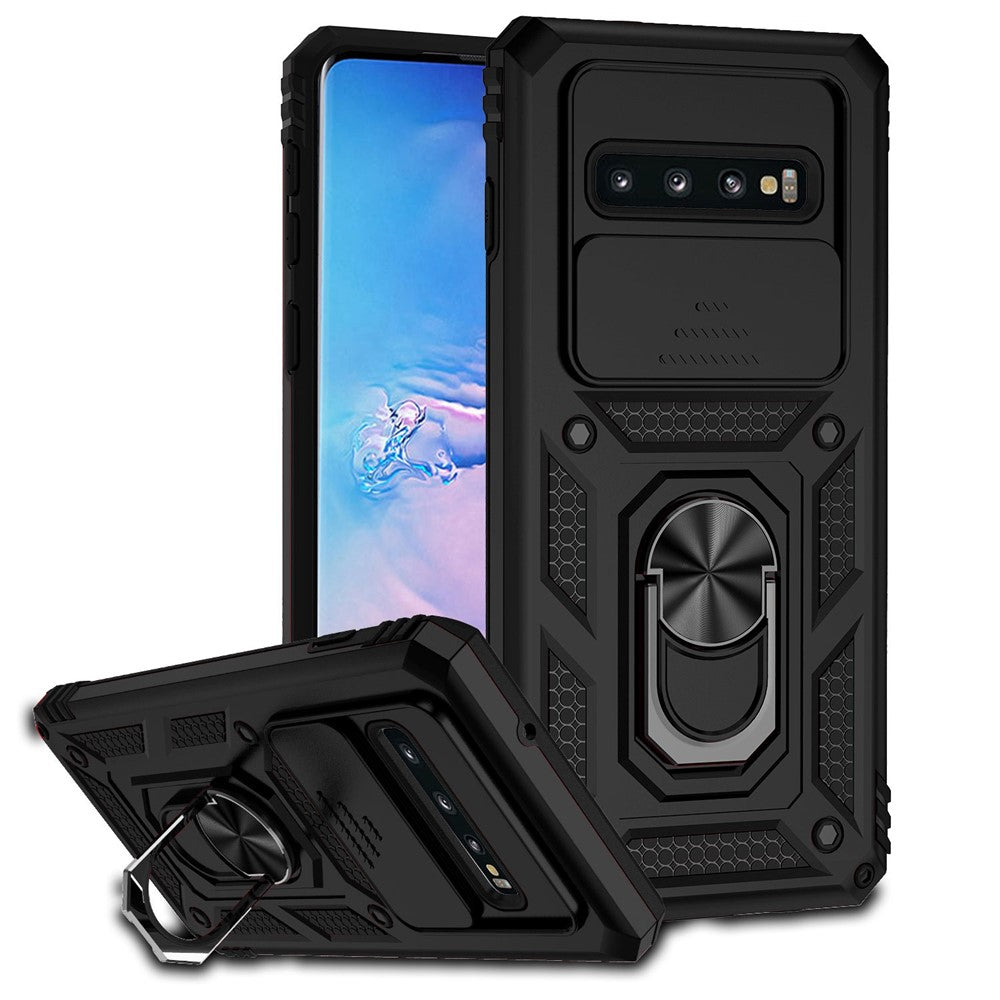 PC + TPU Metal Ring Kickstand Case - For Samsung Galaxy S10