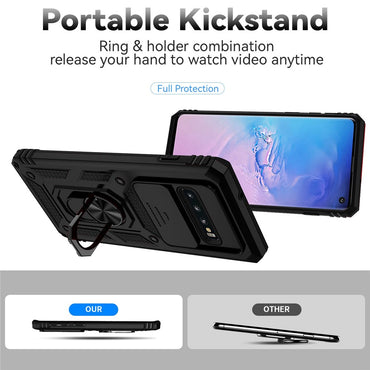 PC + TPU Metal Ring Kickstand Case - For Samsung Galaxy S10