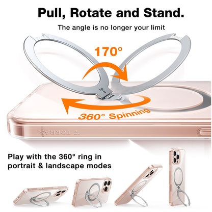 TORRAS Ostand Q3 Spin Series Case Compatible with MagSafe PC+TPU Case - For iPhone 16 Pro