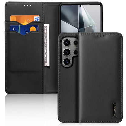 Dux Ducis Hivo Series Split Leather Wallet Stand Flip Case (Non-magnetic) - For Samsung Galaxy S25 Ultra
