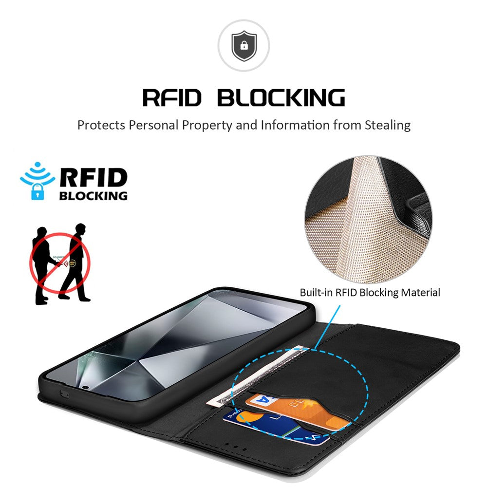 Dux Ducis Hivo Series Split Leather Wallet Stand Flip Case (Non-magnetic) - For Samsung Galaxy S25 Ultra