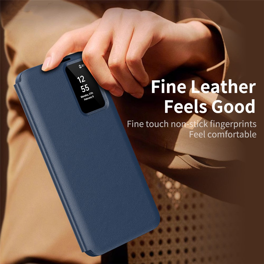View Window PU Leather Wallet Case - For Samsung Galaxy S24+