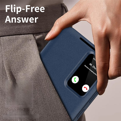 View Window PU Leather Wallet Case - For Samsung Galaxy S24+