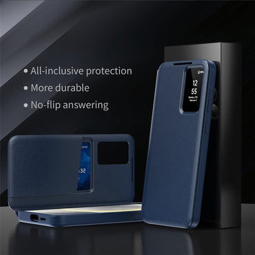 View Window PU Leather Wallet Case - For Samsung Galaxy S25