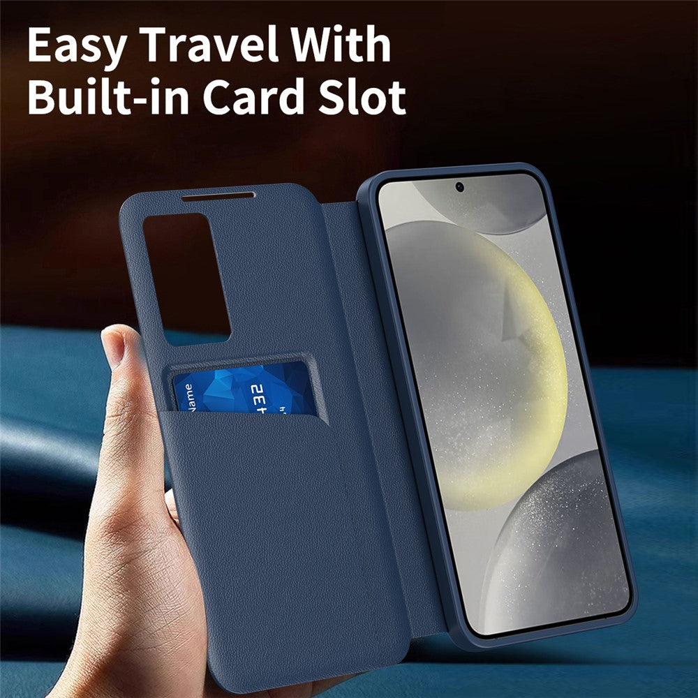 View Window PU Leather Wallet Case - For Samsung Galaxy S25