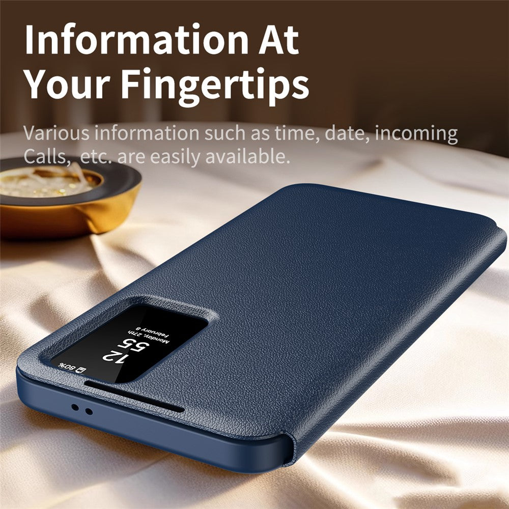 View Window PU Leather Wallet Case - For Samsung Galaxy S25