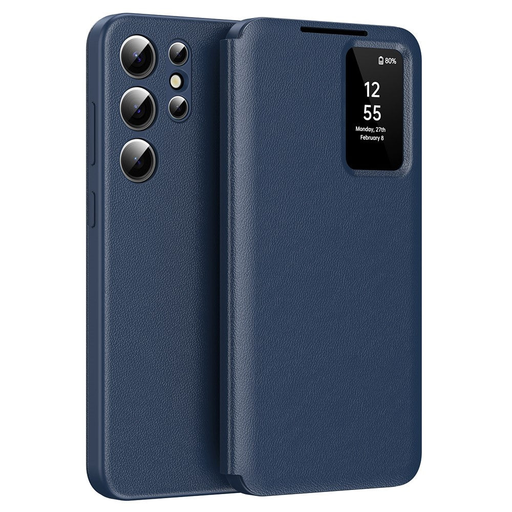 View Window PU Leather Wallet Case - For Samsung Galaxy S24 Ultra