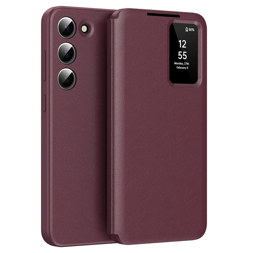 View Window PU Leather Wallet Case - For Samsung Galaxy S23