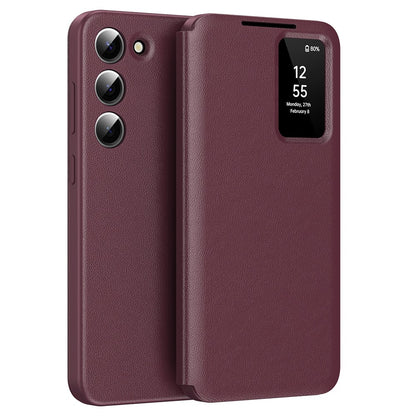 View Window PU Leather Wallet Case - For Samsung Galaxy S23