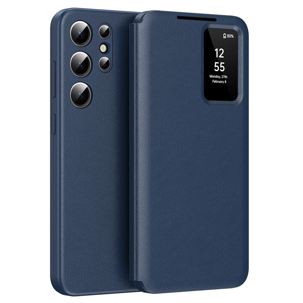 View Window PU Leather Wallet Case - For Samsung Galaxy S25 Ultra