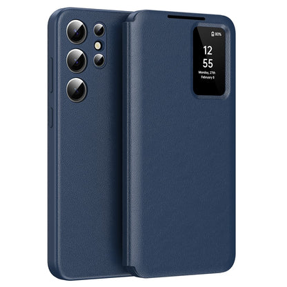 View Window PU Leather Wallet Case - For Samsung Galaxy S25 Ultra
