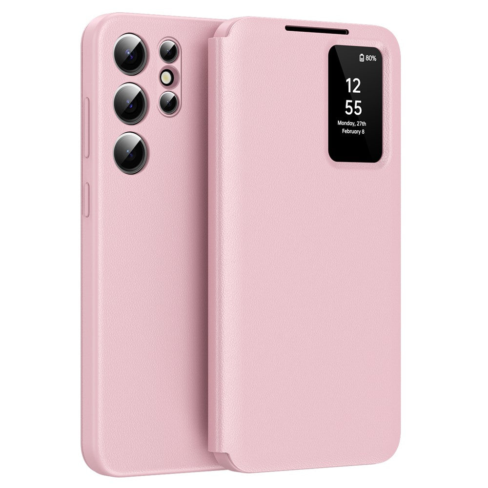 View Window PU Leather Wallet Case - For Samsung Galaxy S25 Ultra