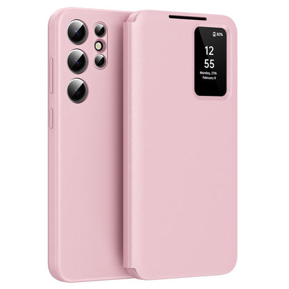 View Window PU Leather Wallet Case - For Samsung Galaxy S25 Ultra