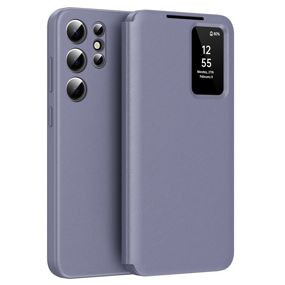 View Window PU Leather Wallet Case - For Samsung Galaxy S25 Ultra
