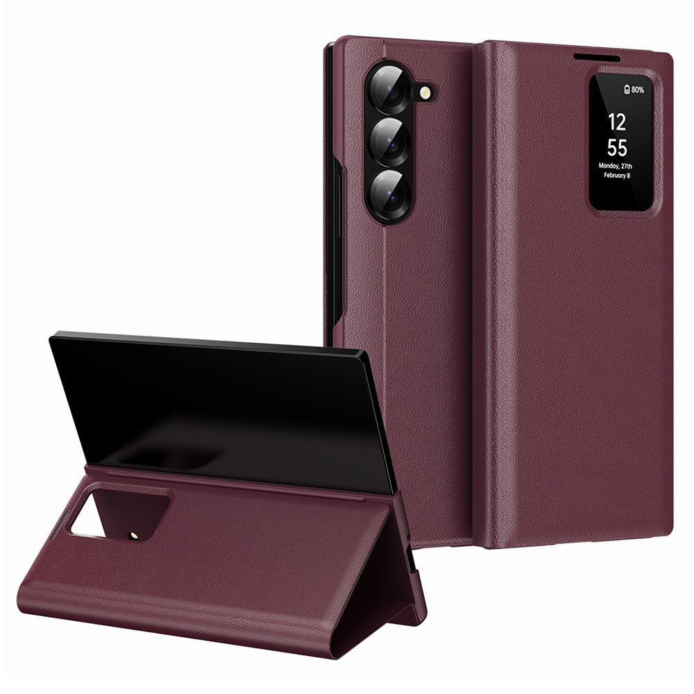 View Window PU Leather Wallet Case - For Samsung Galaxy Z Fold6