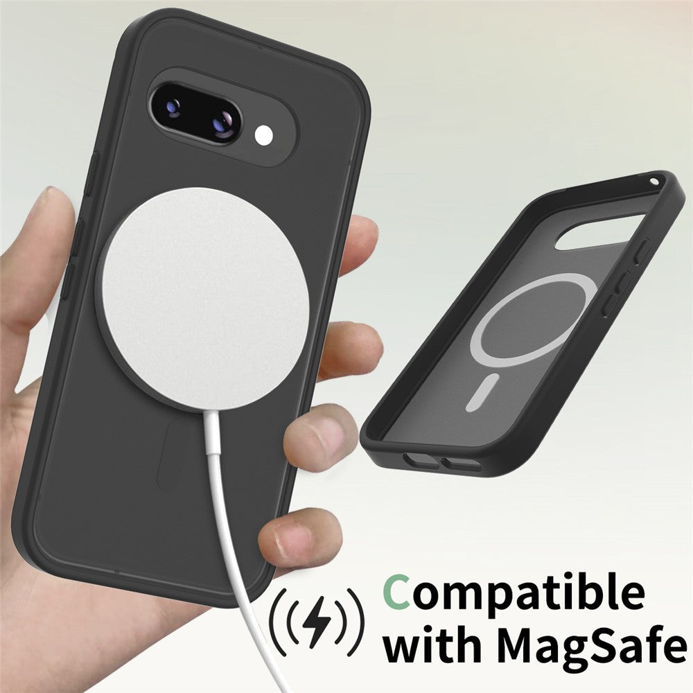 TPU Frame Acrylic Back Case Compatible with MagSafe - For Google Pixel 9a