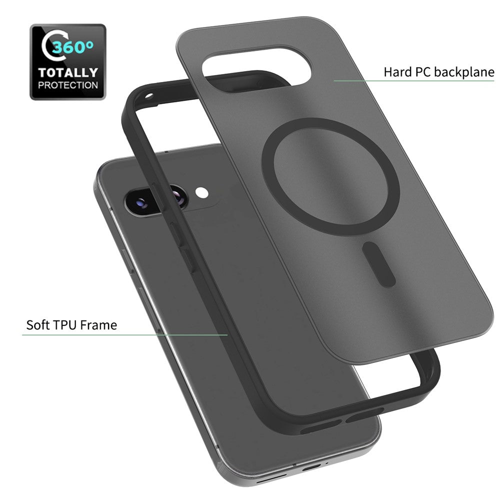 TPU Frame Acrylic Back Case Compatible with MagSafe - For Google Pixel 9a