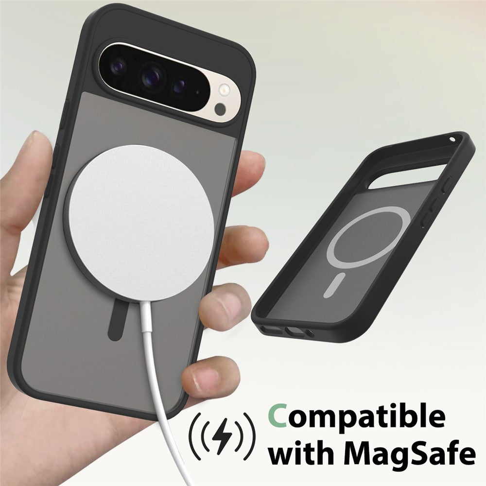 TPU Frame Acrylic Back Case Compatible with MagSafe - For Google Pixel 9 Pro XL
