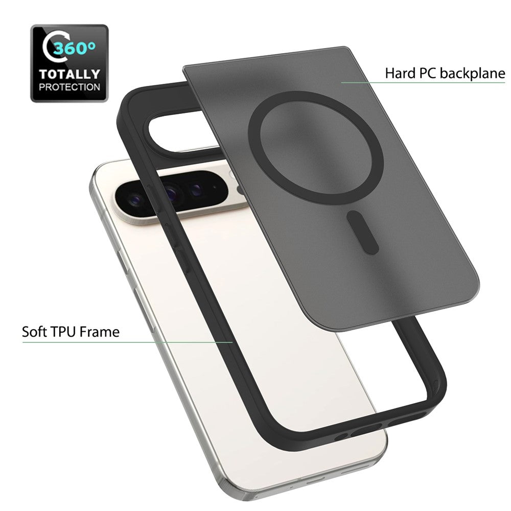 TPU Frame Acrylic Back Case Compatible with MagSafe - For Google Pixel 9 Pro XL