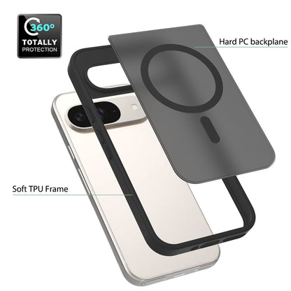 TPU Frame Acrylic Back Case Compatible with MagSafe - For Google Pixel 9 / 9 Pro