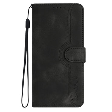 PU Leather Case Wallet Stand Smile Imprinted Phone Cover with Strap - For Nothing Phone (3a)