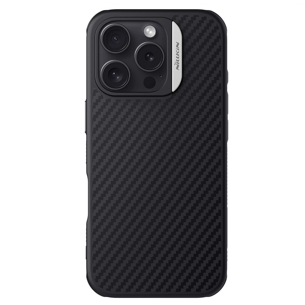 Nillkin Magnetic Case Carbon Fiber Texture TPU + PC Shockproof Phone Cover - For iPhone 16 Pro