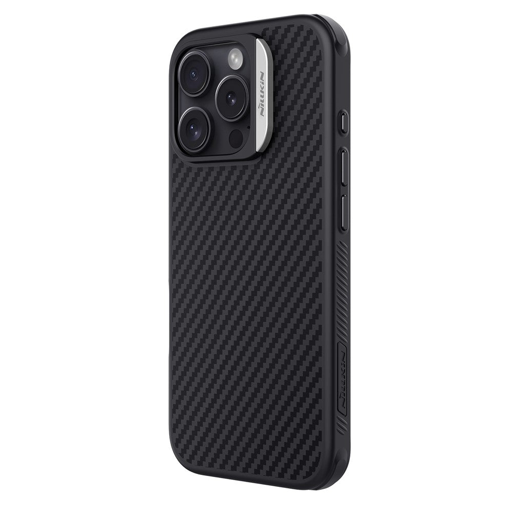 Nillkin Magnetic Case Carbon Fiber Texture TPU + PC Shockproof Phone Cover - For iPhone 16 Pro