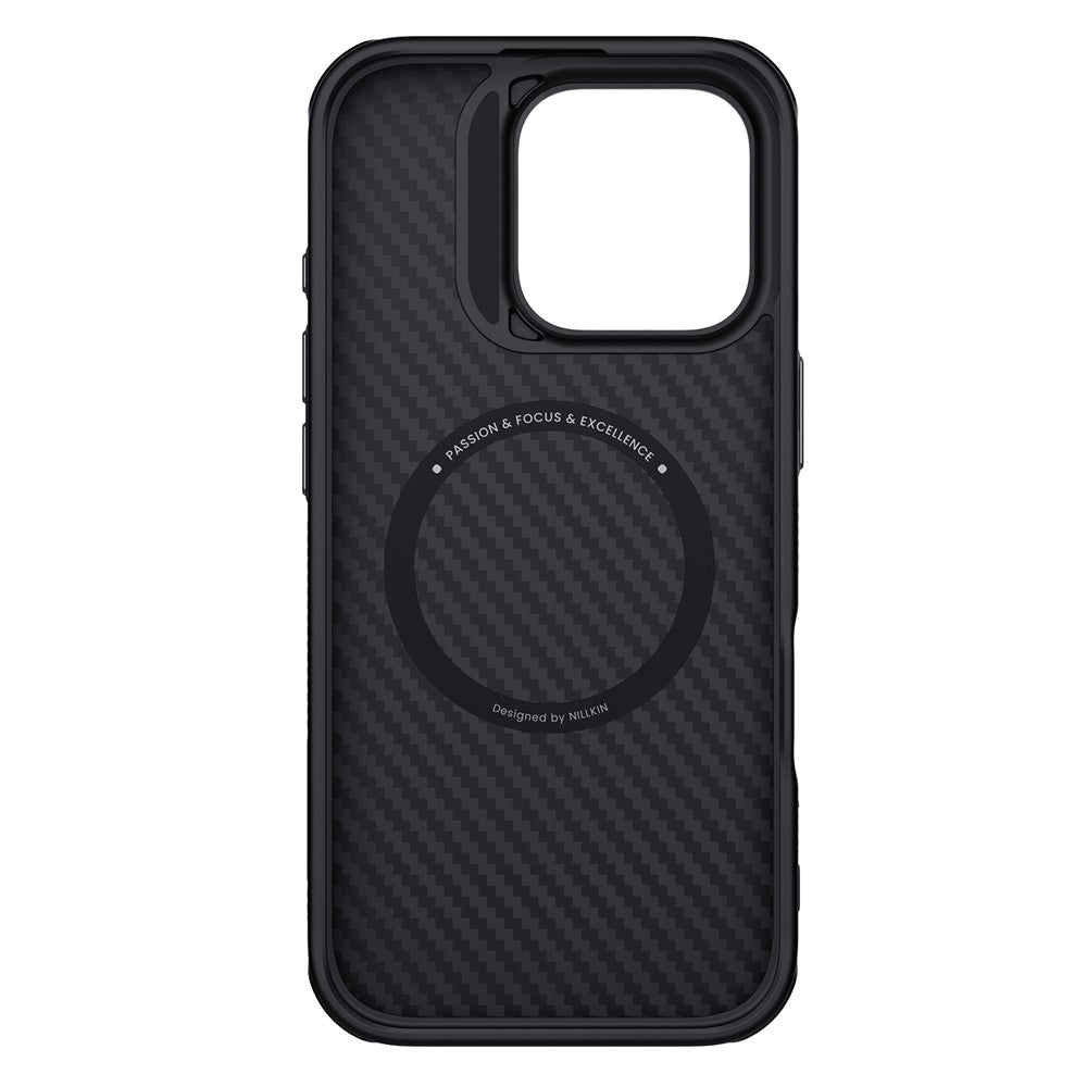 Nillkin Magnetic Case Carbon Fiber Texture TPU + PC Shockproof Phone Cover - For iPhone 16 Pro
