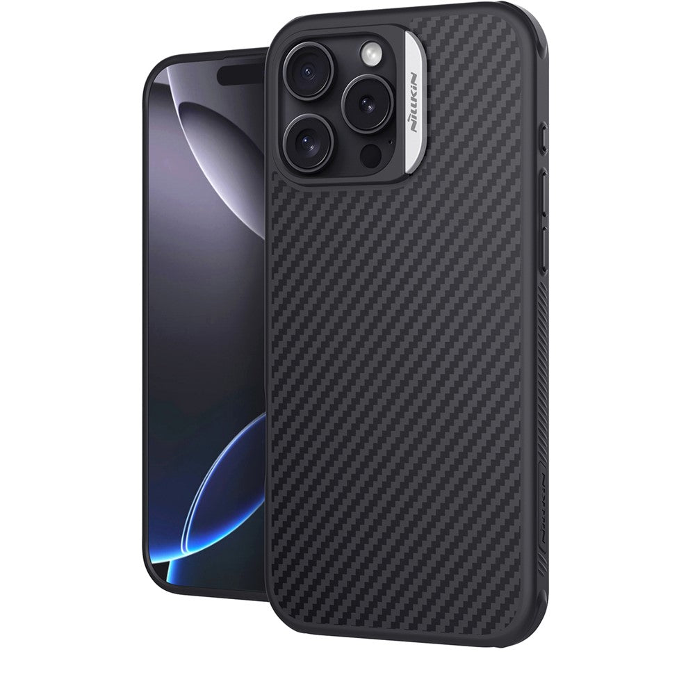 Nillkin Magnetic Case Carbon Fiber Texture TPU + PC Shockproof Phone Cover - For iPhone 16 Pro