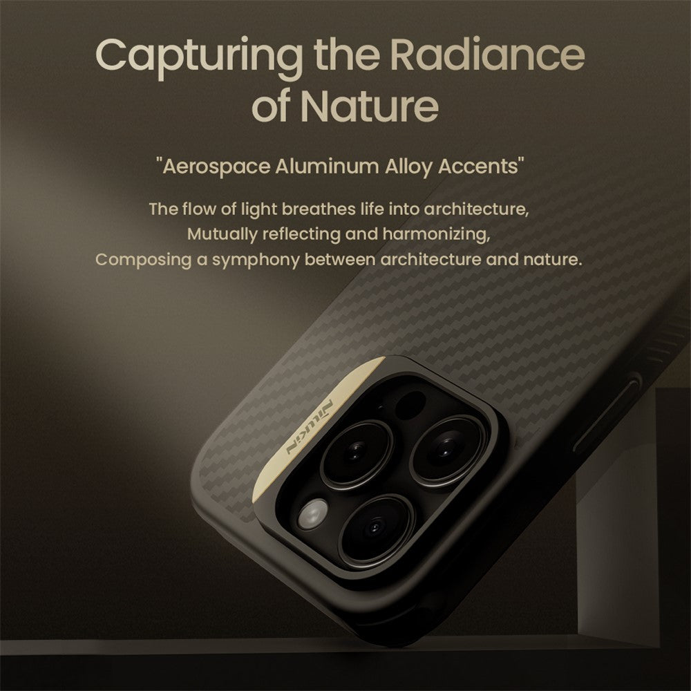 Nillkin Magnetic Case Carbon Fiber Texture TPU + PC Shockproof Phone Cover - For iPhone 16 Pro
