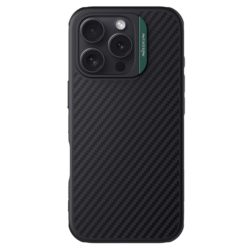Nillkin Magnetic Case Carbon Fiber Texture TPU + PC Shockproof Phone Cover - For iPhone 16 Pro