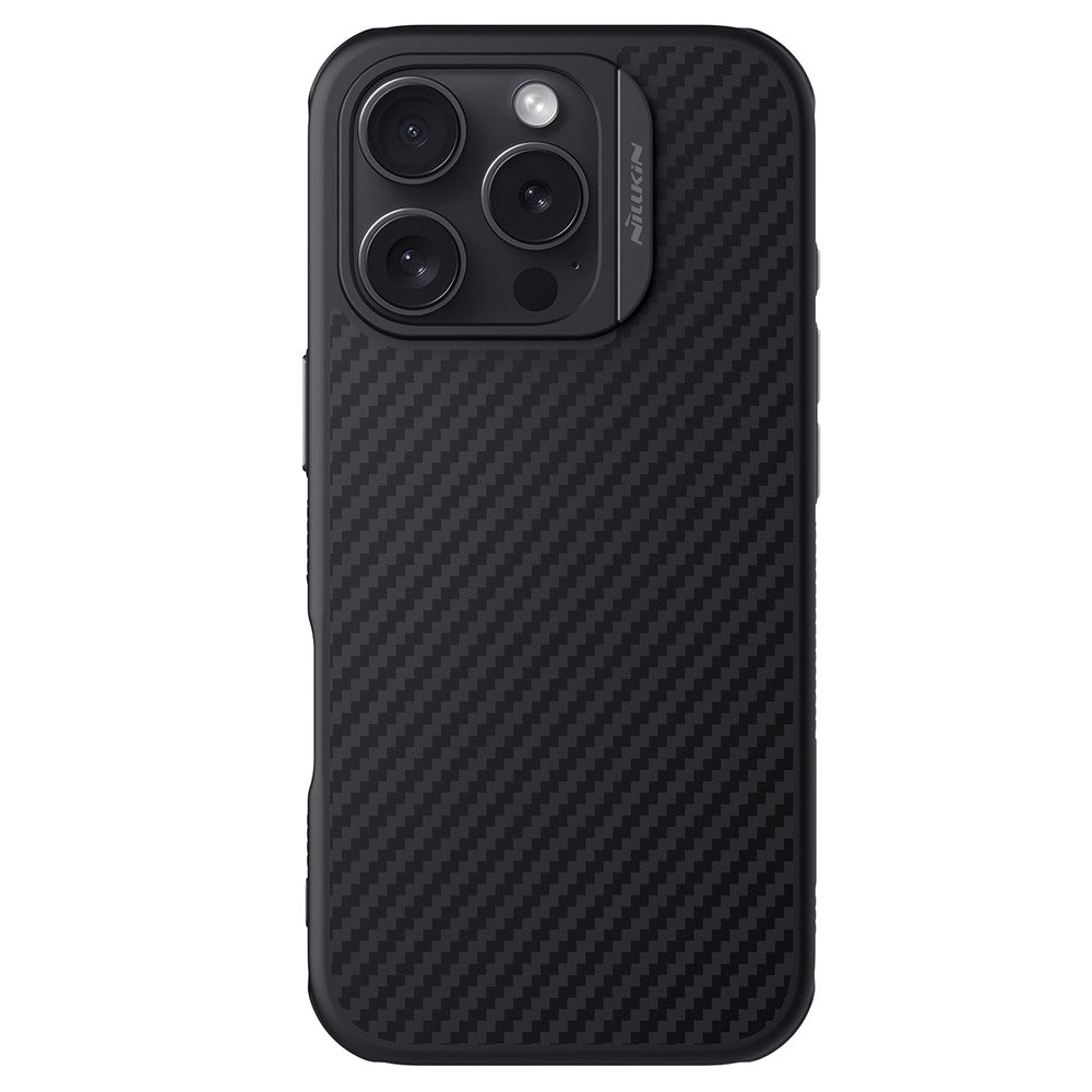 Nillkin Magnetic Case Carbon Fiber Texture TPU + PC Shockproof Phone Cover - For iPhone 16 Pro