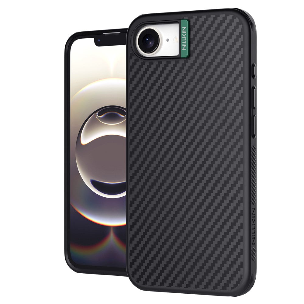 Nillkin Magnetic Case Carbon Fiber Texture TPU + PC Shockproof Phone Cover - For iPhone 16e