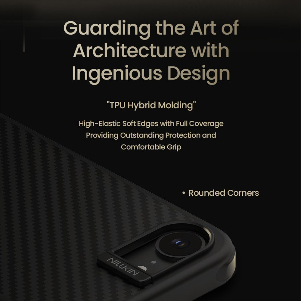 Nillkin Magnetic Case Carbon Fiber Texture TPU + PC Shockproof Phone Cover - For iPhone 16e