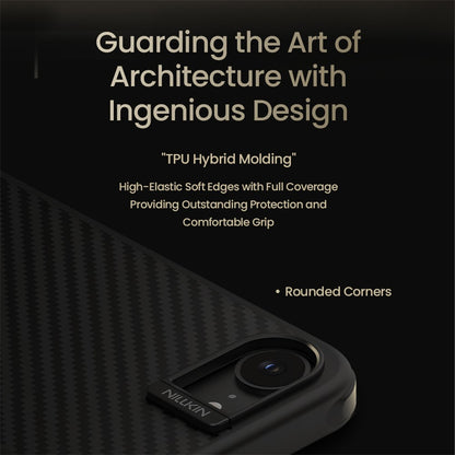 Nillkin Magnetic Case Carbon Fiber Texture TPU + PC Shockproof Phone Cover - For iPhone 16e