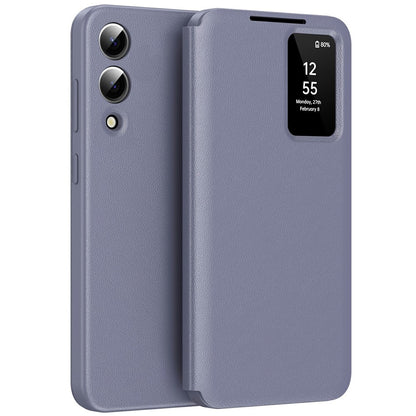 View Window PU Leather Wallet Case - For Samsung Galaxy S25 Edge