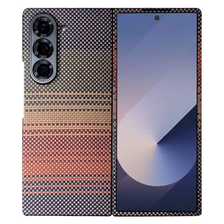 Gradient Aramid Fiber MagSafe Case Phone Cover with Metal Lens Frame - For Samsung Galaxy Fold6