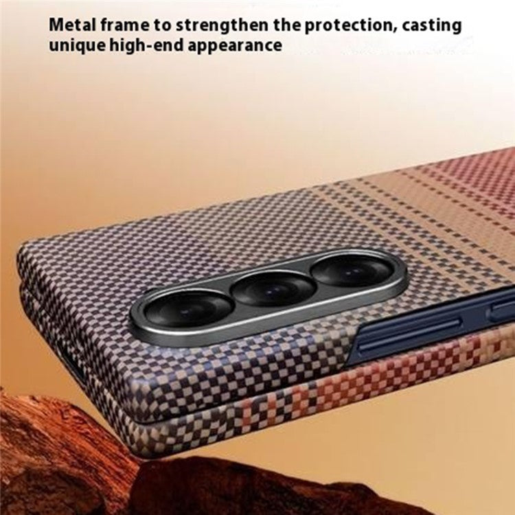 Gradient Aramid Fiber MagSafe Case Phone Cover with Metal Lens Frame - For Samsung Galaxy Fold6