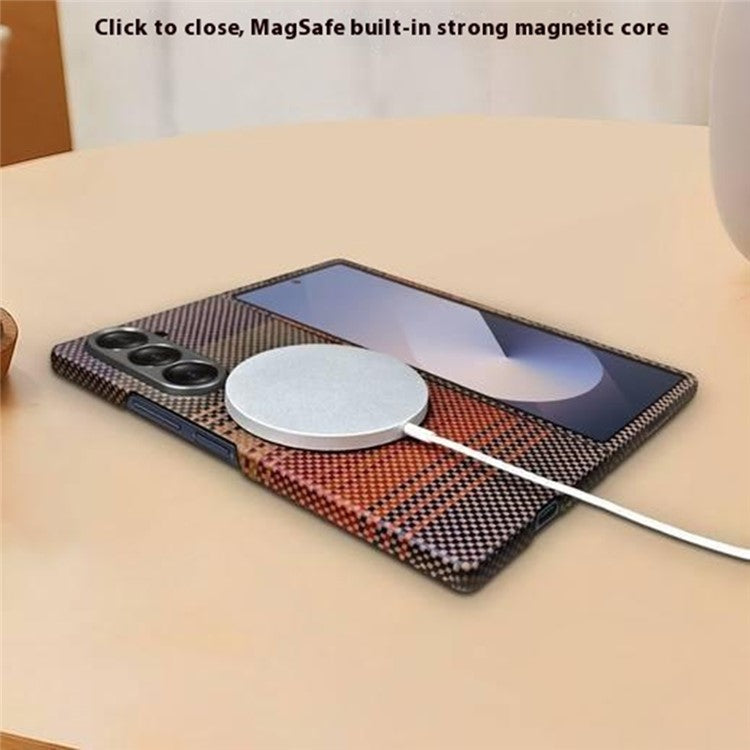Gradient Aramid Fiber MagSafe Case Phone Cover with Metal Lens Frame - For Samsung Galaxy Fold6