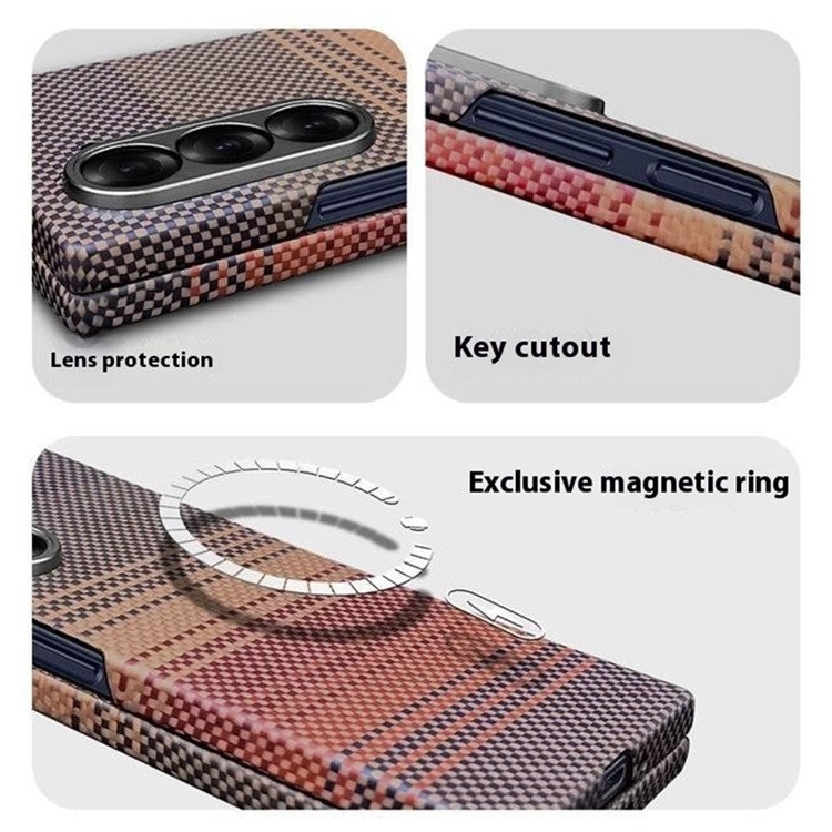 Gradient Aramid Fiber MagSafe Case Phone Cover with Metal Lens Frame - For Samsung Galaxy Fold6