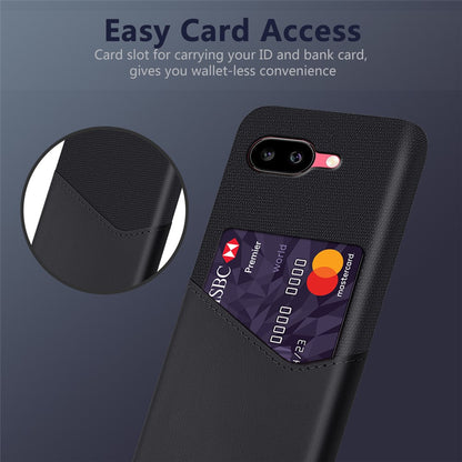 PU Leather Cloth Texture Hard PC Case with Card Slot - For Google Pixel 9a